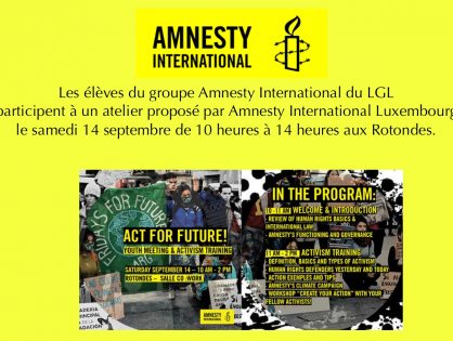De Grupp Amnesty International vum LGL feiert seng Rentrée